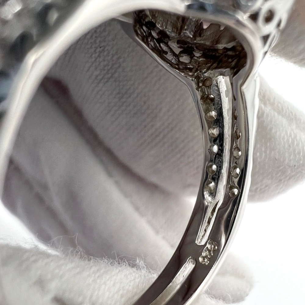 Sale $30 Firm! Sterling Silver White Opal Cz & Clear Cz Ring - Picture 7 of 17